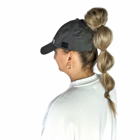 Charcoal PONYTAIL Satin Lined Ball Cap