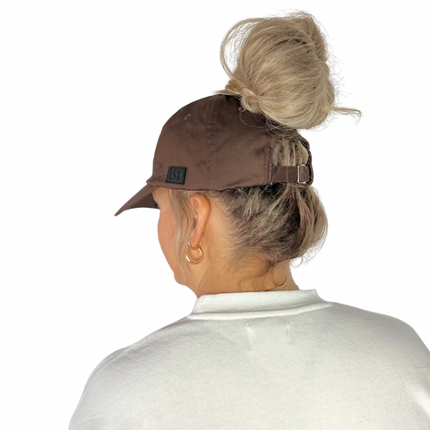 Coffee PONYTAIL Satin Lined Ball Cap