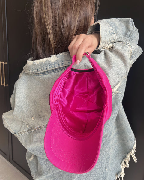 Hawt Pink Satin Lined Ball Cap
