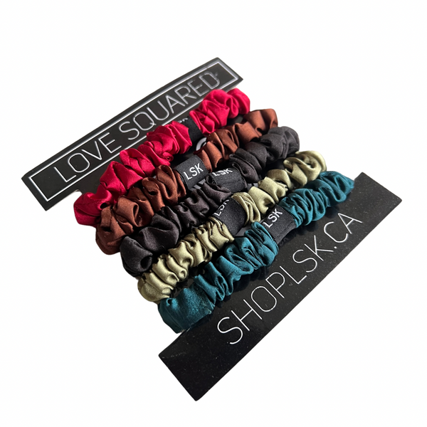 Moody Tones - 5pc Luxe Satin Skinny Scrunchie Set