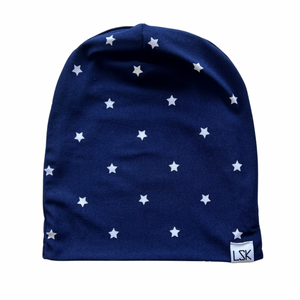 Navy Star Adult Slouchy Beanie