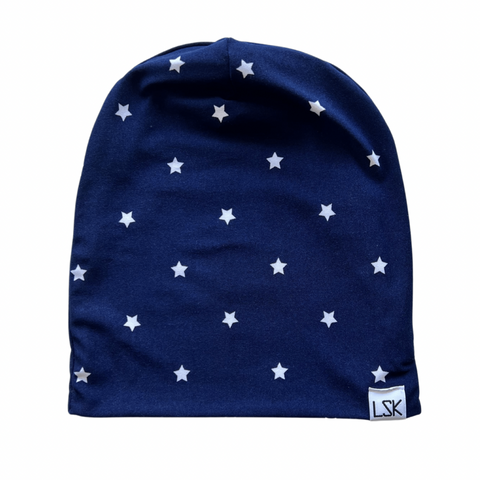 Navy Star Slouchy Beanie