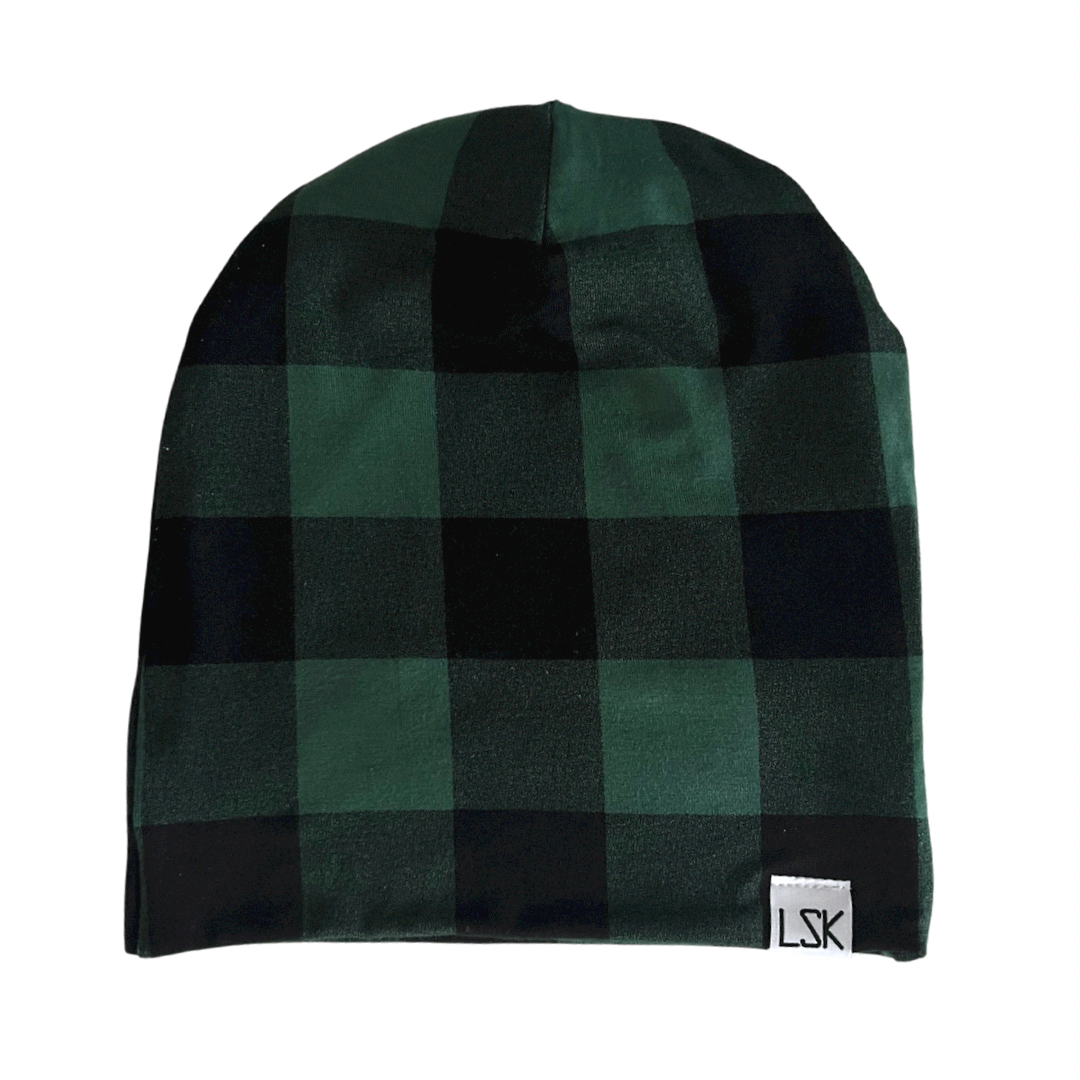 Hunter Buffalo Plaid Bamboo Adult Slouchy Beanie