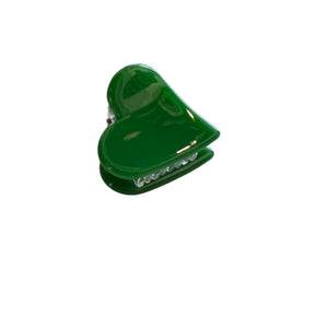 Emerald Mini Heart Claw Clip