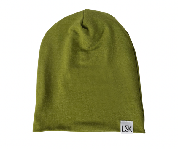 Military Green Bamboo Adult Slouchy Beanie
