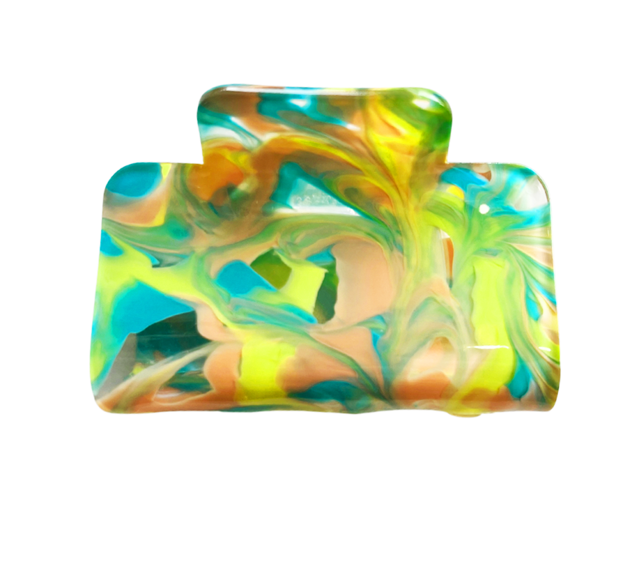 Neon Swirl Claw Clip - Medium