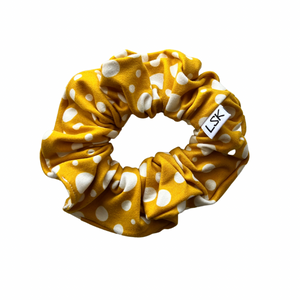 Mustard Polka Dot Scrunchie