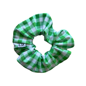 Green Gingham SWIM Scrunchie