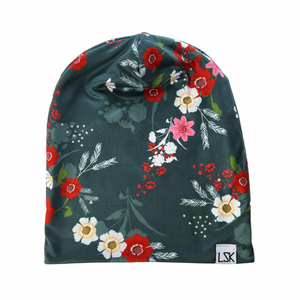 Holiday Floral Adult Slouchy Beanie