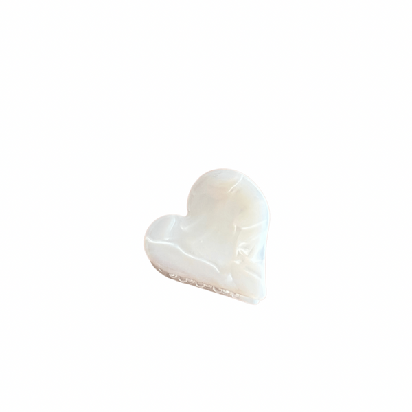 Pearl Mini Heart Claw Clip