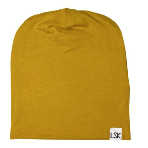 Mustard Bamboo Adult Slouchy Beanie