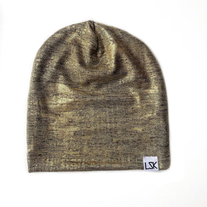 Gold Grunge Slouchy Beanie