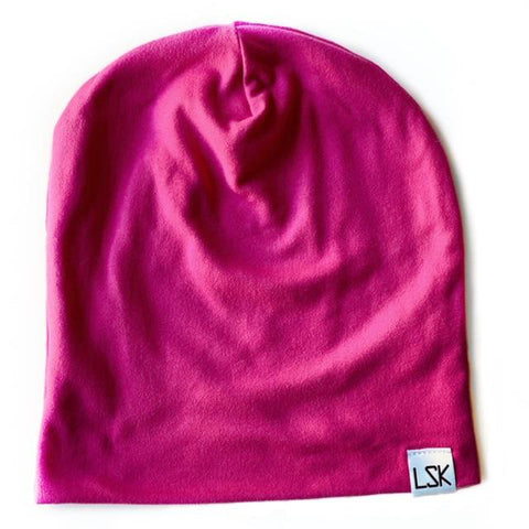 Hot Pink Lightweight Knit Slouchy Beanie