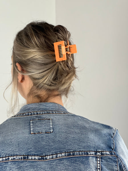 Orange Sorbet Flecks Claw Clip - Small
