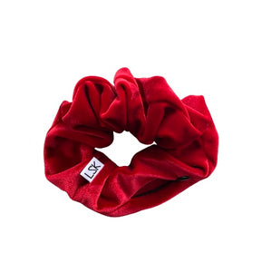 Ruby Red Velvet Zipper Scrunchie