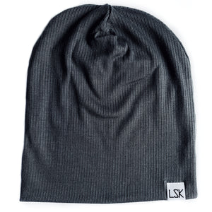 Pavement Grey Ribbed Slouchy Beanie