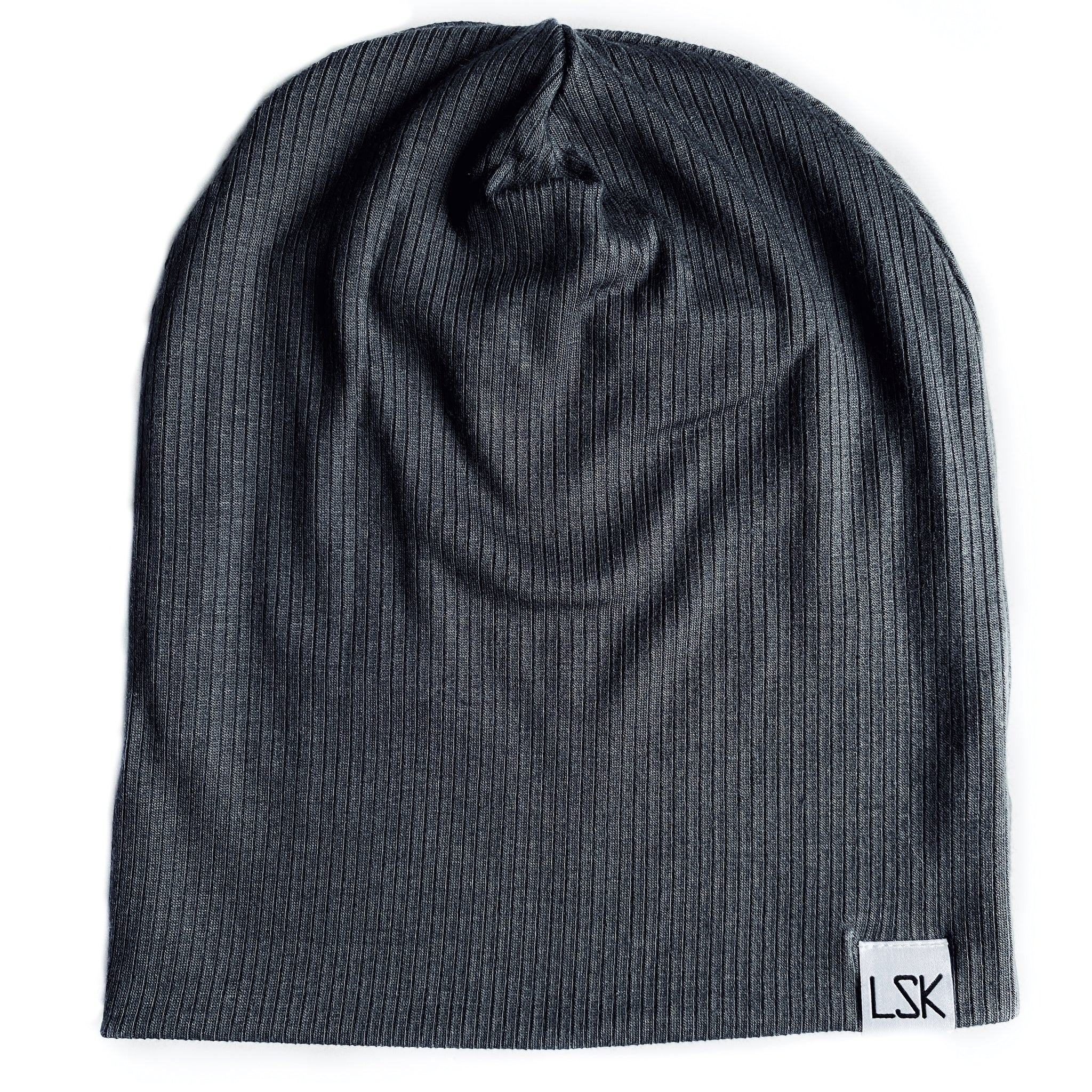 Pavement Grey Ribbed Adult Slouchy Beanie