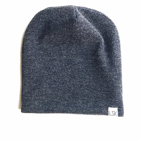 Navy Ash Sweater Adult Slouchy Beanie