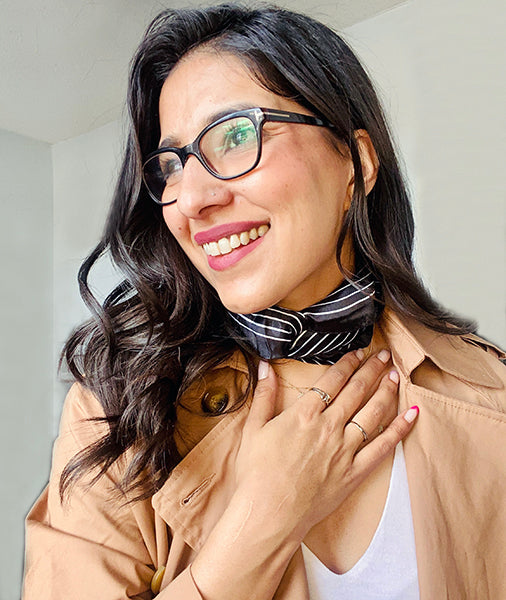 Pinstripe Satin Blend Scarf