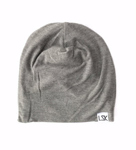 Grey Microstripe Bamboo Adult Slouchy Beanie