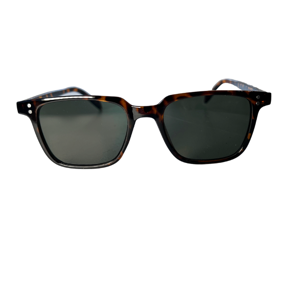Square Double Stud Tortoise Sunglasses