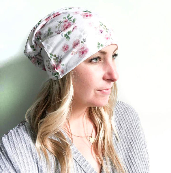 Wildflower Floral Bamboo Adult Slouchy Beanie